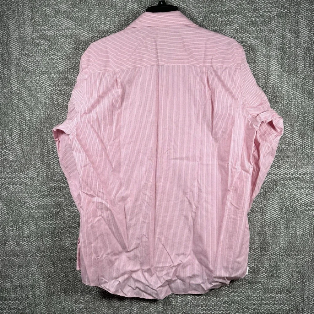 Donald Trump Signature Collection Button Up Shirt Mens 16 |‎ 34/35 Pink Stripe